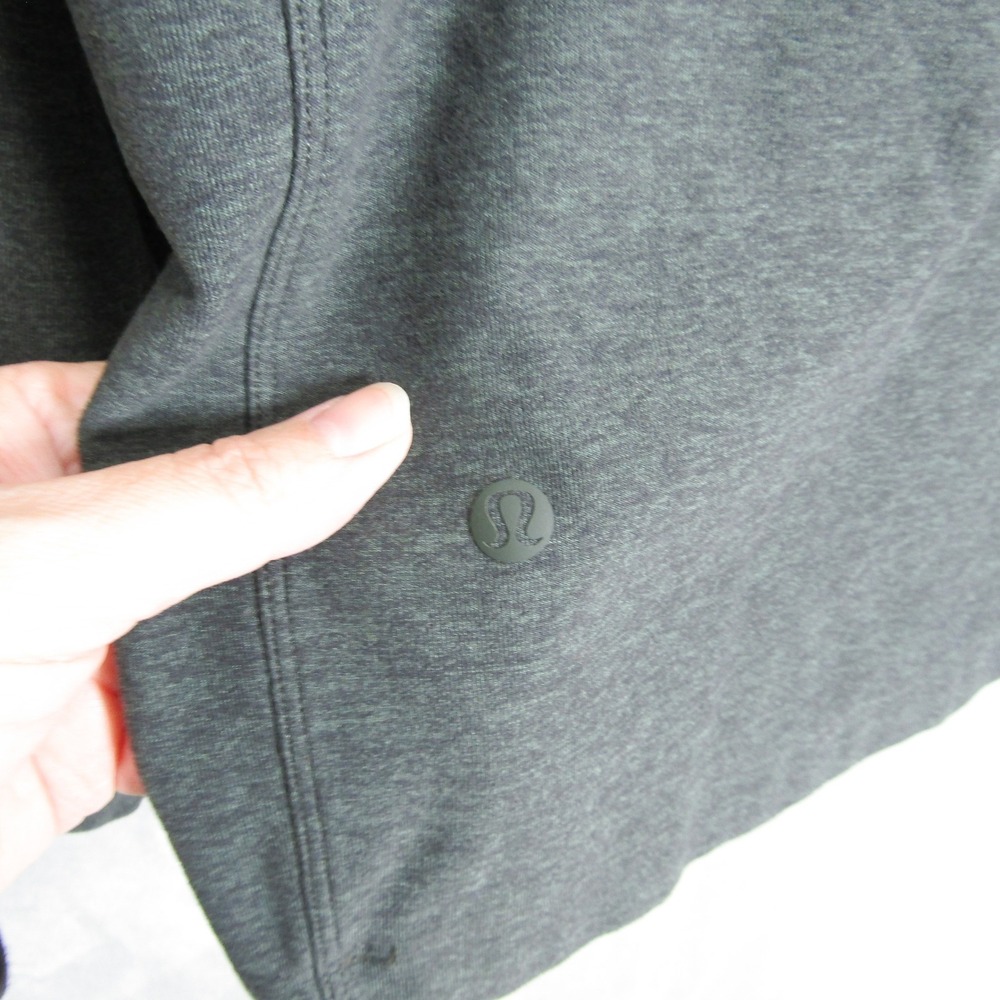 Lululemon Medium Long Sleeve Stretch Shirt Dark Green Heathered Rulu Mock Neck - Picture 6 of 10
